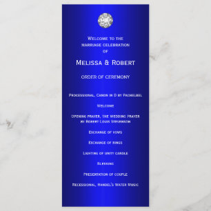 Diamonds and Pearls Blue Wedding Program