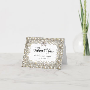 Diamonds and Pearls Bridal Shower Thank You Card