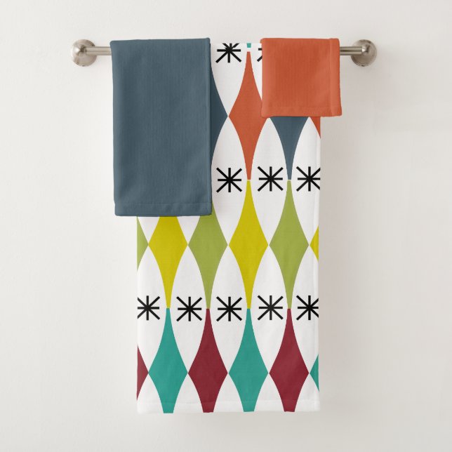 Diamonds and Starbursts  Bath Towel Set (Insitu)