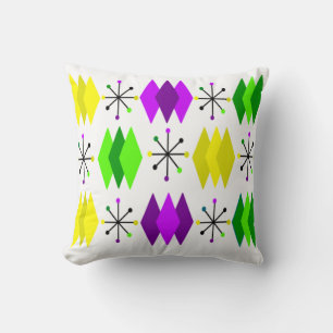 Diamonds and Starbursts Throw Pillow