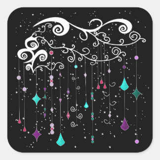 Diamonds and Stars Square Sticker
