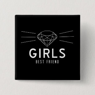 Diamonds are a Girl's Best Friend 2 Inch Square Button