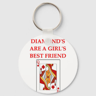 diamonds are a girl's best friend keychain