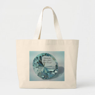 diamonds are a girls best friend large tote bag