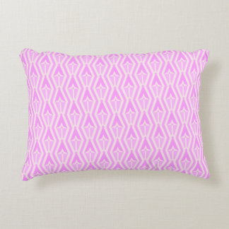 Diamonds & Arrows Pink and White Accent Pillow