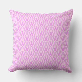Diamonds & Arrows Pink and White Throw Pillow 