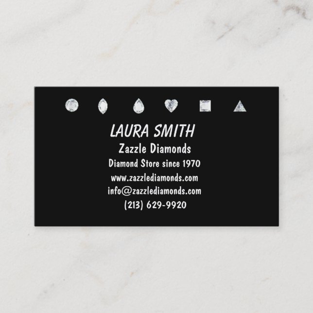 Diamonds-Black Business Card (Front)