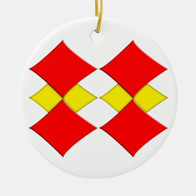 Diamonds Ceramic Ornament (Front)