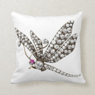 Diamonds Dragonfly SOFA BLING Jewellery Throw Pillow