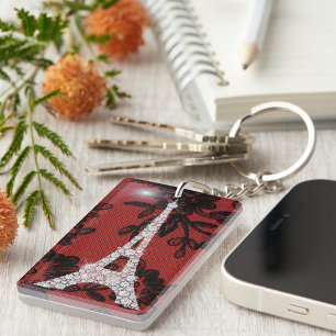 Diamonds Eiffel Tower Keychain