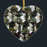 Diamonds, elegant vintage gemstones  ceramic ornament<br><div class="desc">Old Hollywood glitz and glamour -elegant diamonds,  gemstone pattern.
A great gift idea for the Christmas holiday,  birthdays or just because she wonderful! 
- Give this modern,  fabulous,  trendy,  modern,  fun,  glittering glamorous luggage tag to your favorite person!
The text can be changed using the customize/ personalize  tab.</div>