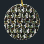 Diamonds, elegant vintage gemstones  ceramic ornament<br><div class="desc">Old Hollywood glitz and glamour -elegant diamonds,  gemstone pattern.
A great gift idea for the Christmas holiday,  birthdays or just because she wonderful! 
- Give this modern,  fabulous,  trendy,  modern,  fun,  glittering glamorous luggage tag to your favorite person!
The text can be changed using the customize/ personalize  tab.</div>