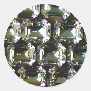 Diamonds, elegant vintage gemstones  classic round sticker