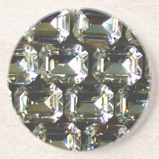 Diamonds, elegant vintage gemstones  coaster (Front)