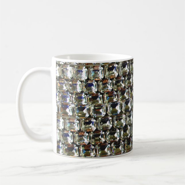 Diamonds, elegant vintage gemstones  coffee mug (Left)