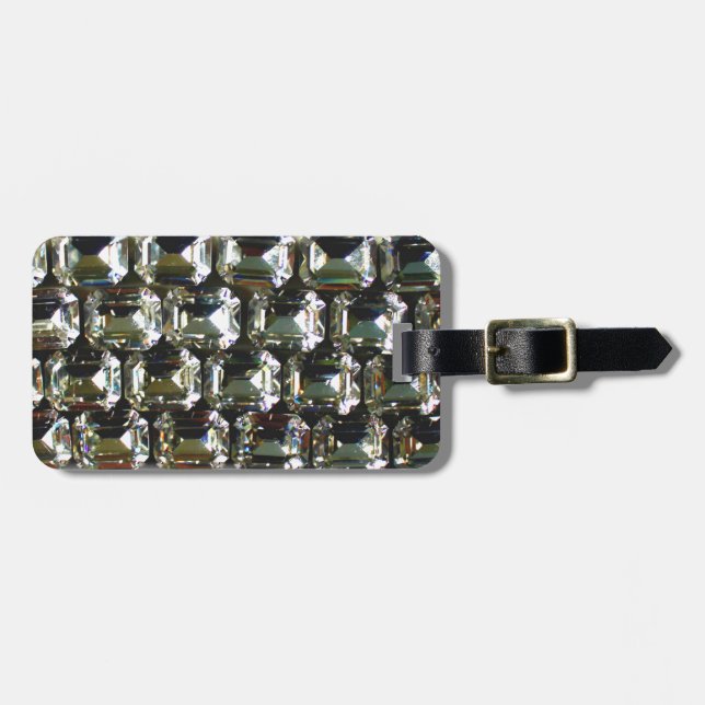 Diamonds, elegant vintage gemstones  luggage tag (Front Horizontal)