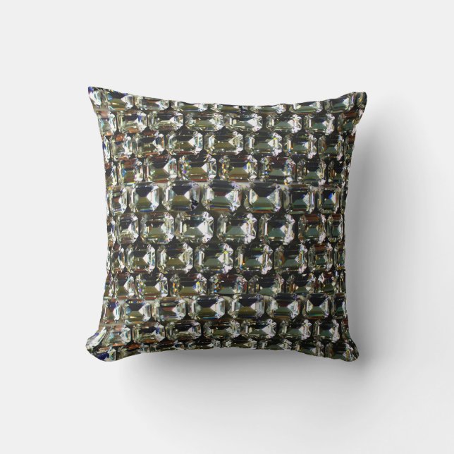 Diamonds, elegant vintage gemstones pattern  throw pillow (Front)