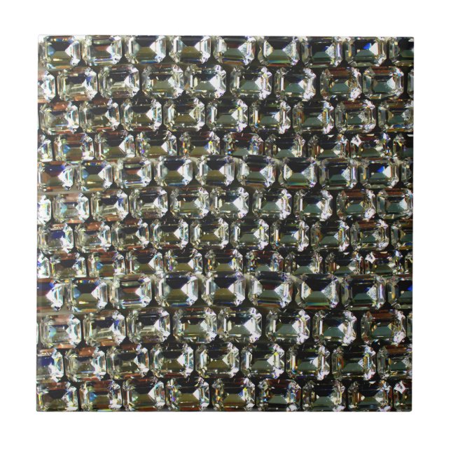 Diamonds, elegant vintage gemstones pattern  tile (Front)