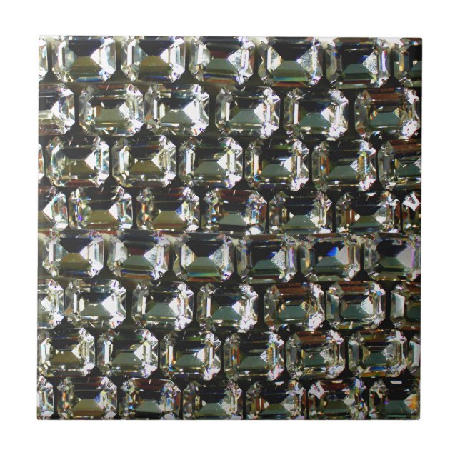 Diamonds, elegant vintage gemstones pattern  tile (Front)