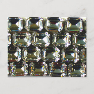 Diamonds, elegant vintage gemstones postcard