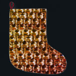 Diamonds, elegant vintage purple gemstones  large christmas stocking<br><div class="desc">Old Hollywood glitz and glamour -elegant orange yellow diamonds, gemstone pattern. A great gift idea for the Christmas holiday, birthdays or just because she wonderful! - Give this modern, fabulous, trendy, modern, fun, glittering glamourous luggage tag to your favourite person! The text can be changed using the customize/ personalize tab....</div>