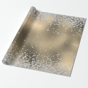 Diamonds Faux Glitter Bling Robin's Egg Teal Blue Wrapping Paper