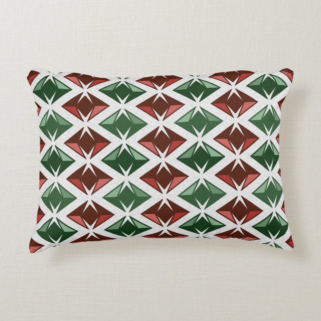 DIAMONDS Gems Red Green 2 in 1 Accent Pillow (Front)