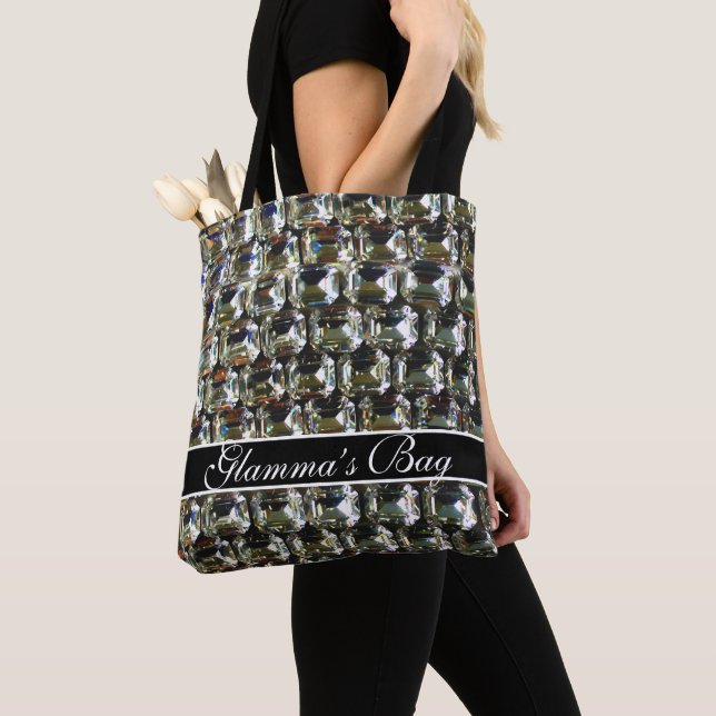 Diamonds, gemstone pattern jewellery, Glam-ma’s Tote Bag (Close Up)