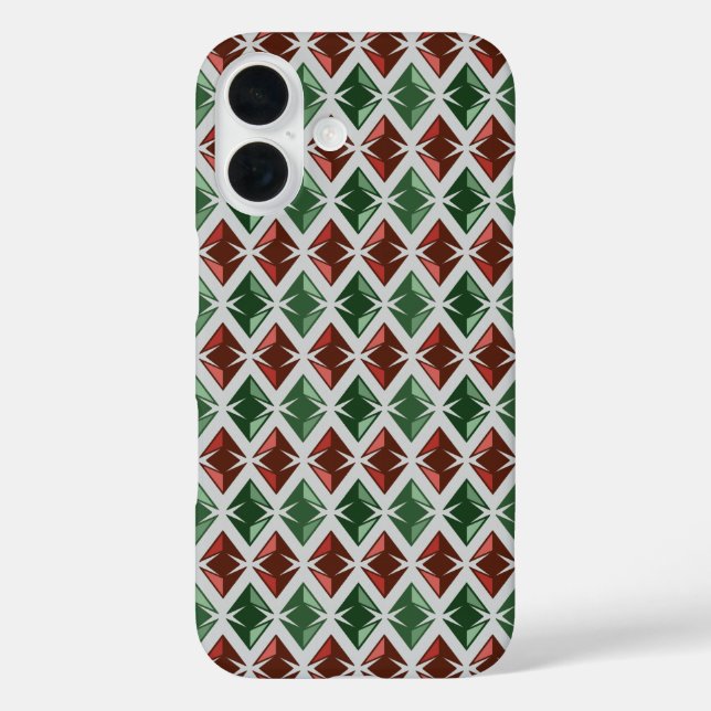 DIAMONDS Geometric Gems Red Green Case-Mate iPhone Case (Back)