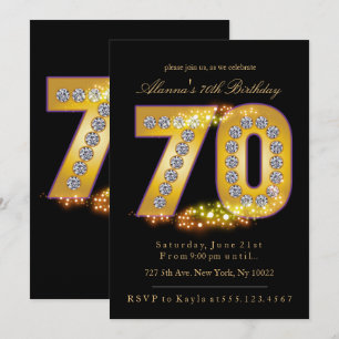 Diamonds & Gold, 70e anniversaire Invitations