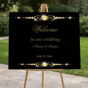 Diamonds Gold and Glitter Wedding Poster