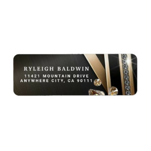 Diamonds Gold Decorated Return Address Label