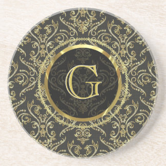 Diamonds & Gold Fine Shading Pattern-Customizable Coaster