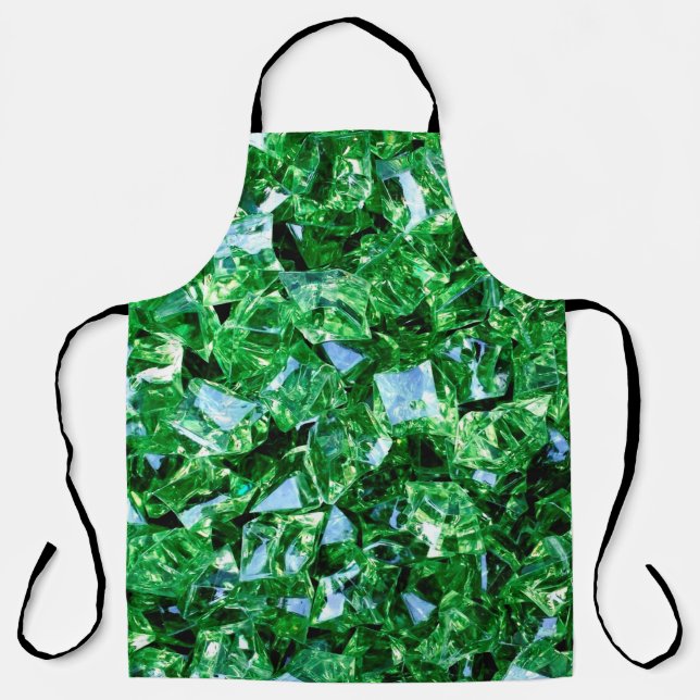 Diamonds green design colour shape apron (Front)