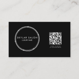 Diamonds Hair Salon Hair Extensions QR code  Business Card