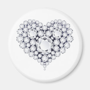 Diamonds Heart Gems Magnet