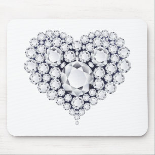 Diamonds Heart Gems Mouse Pad