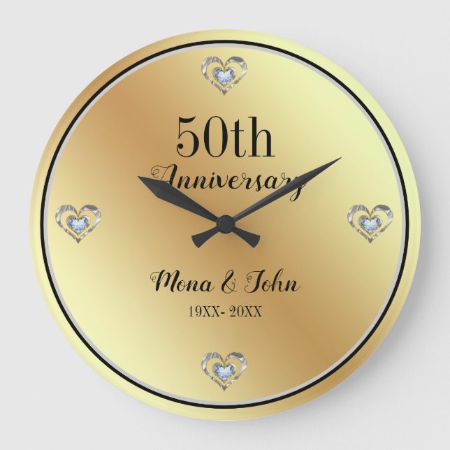 Diamonds Hearts Large Clock (Front)