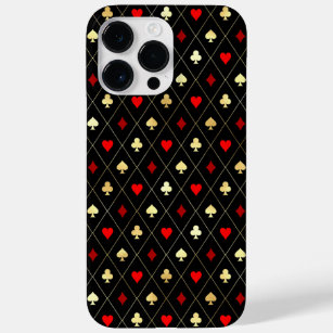 Diamonds Hearts Spades Clubs Playing Cards Pattern Case-Mate iPhone 14 Pro Max Case