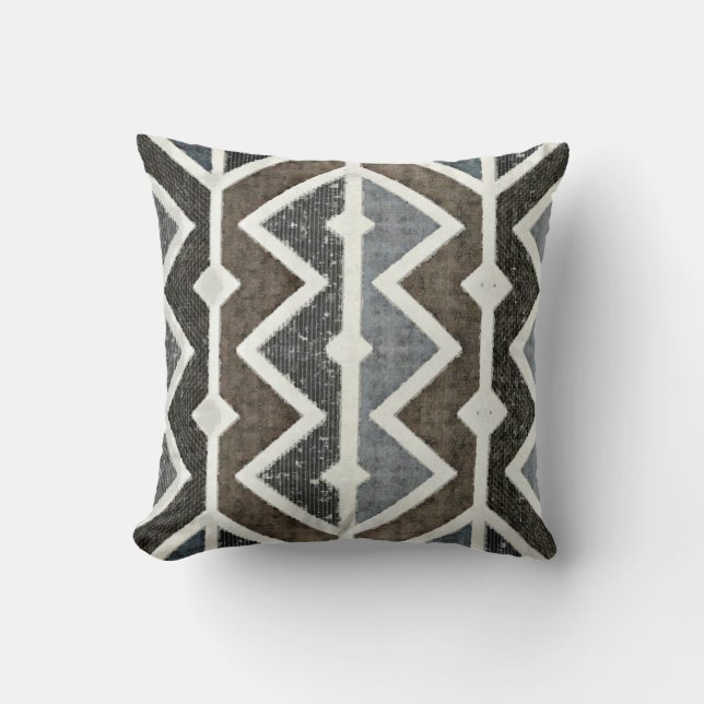 Diamonds In The Rough Zig Zag Pattern Throw Pillow (Front)
