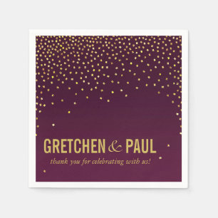 Diamonds in the Sky Cocktail Party   aubergine Napkin