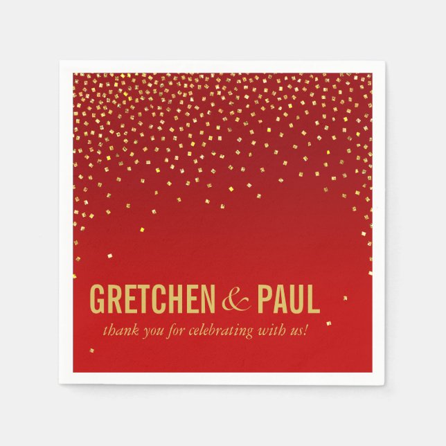 Diamonds in the Sky Cocktail Party | red Napkin (Front)