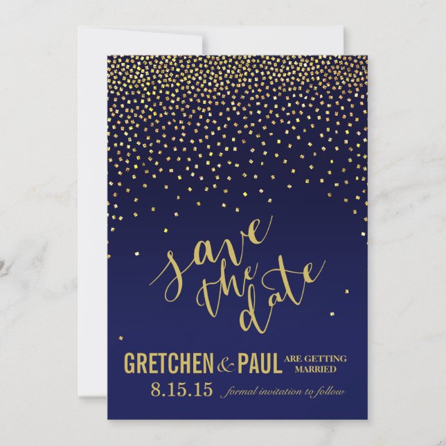Diamonds in the Sky Wedding Save the Date | navy (Front)
