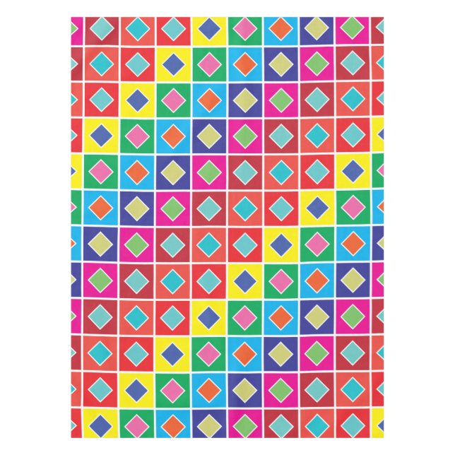 diamonds into the square colour swatches tablecloth (Front)