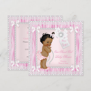 Diamonds Lace Sweet Little Ethnic Girl Baby Shower Invitation