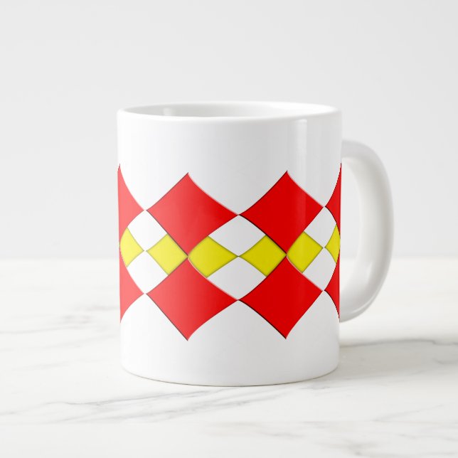 Diamonds Large Coffee Mug (Front Right)