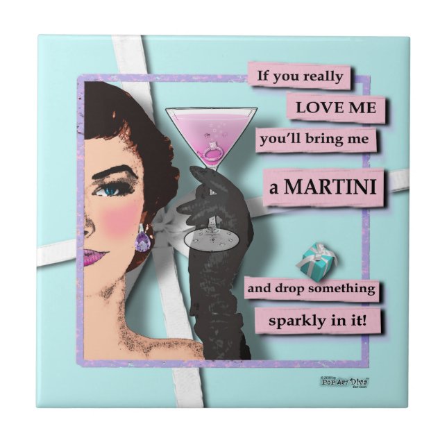 Diamonds & Martinis Coaster Tile (Front)
