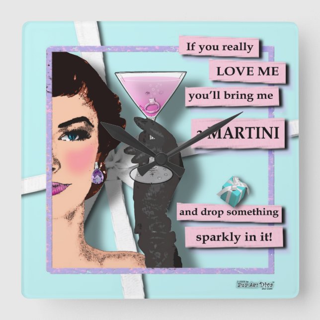 Diamonds & Martinis Wall Clock (Front)