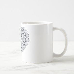 Diamonds on Black Heart Gems Coffee Mug