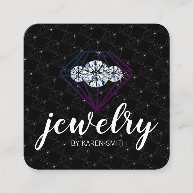 Diamonds on Fleek | Executive Square Business Card (Front)